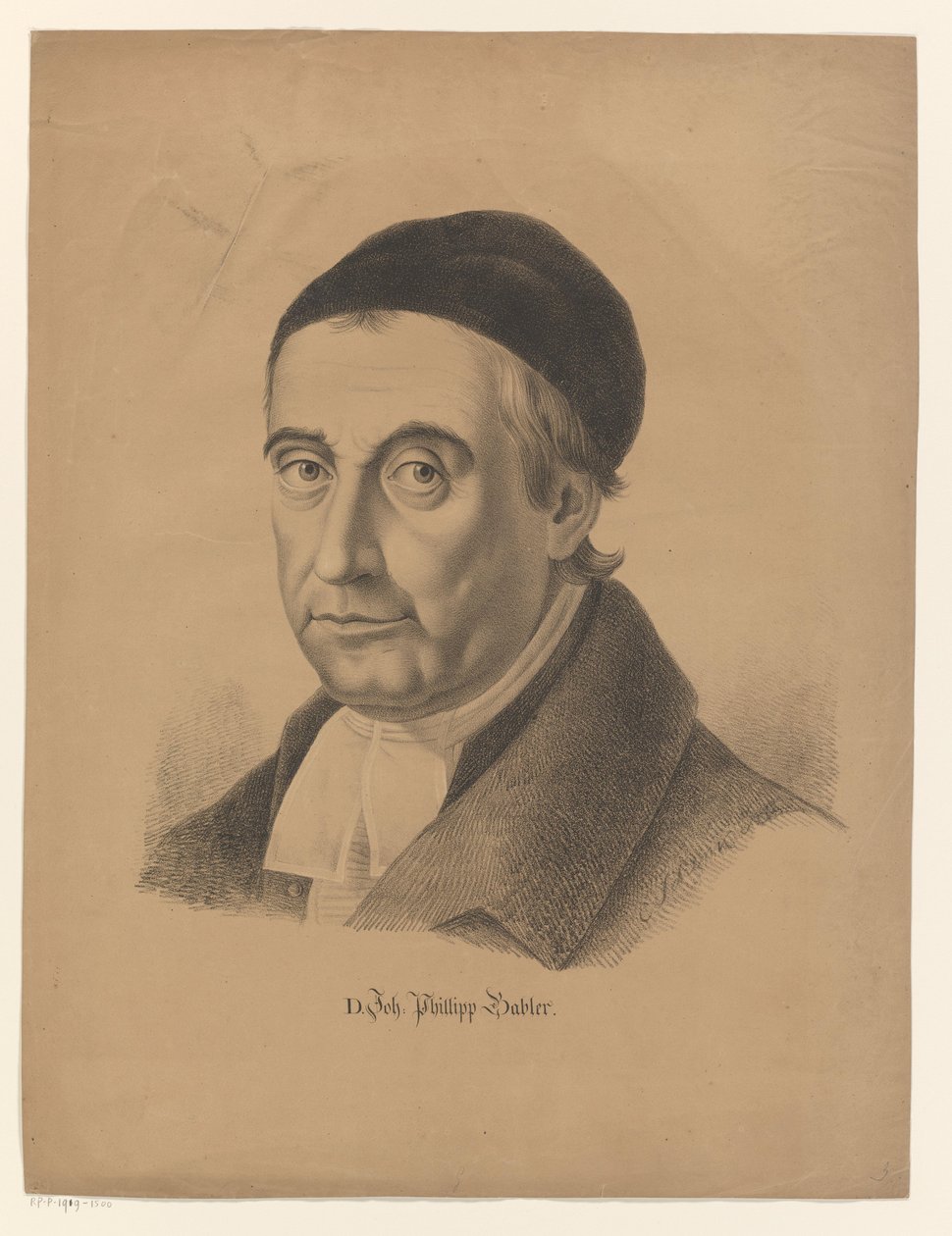 Portret af Johann Philipp Gabler D. Joh. Phillipp Gabler (titel på objekt) af C. Schenk