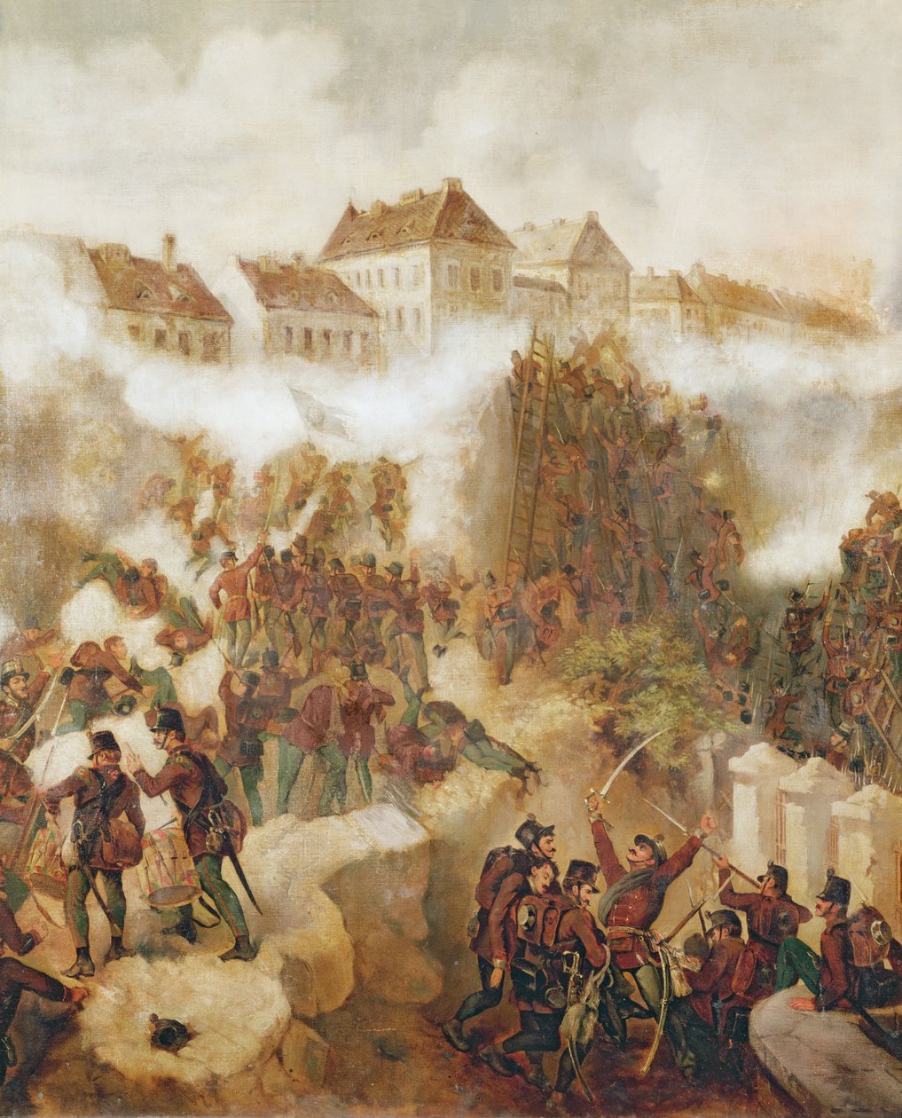 Generobringen af Buda-fæstningen af de ungarske oprørere den 21. maj 1849 af C. Wemik