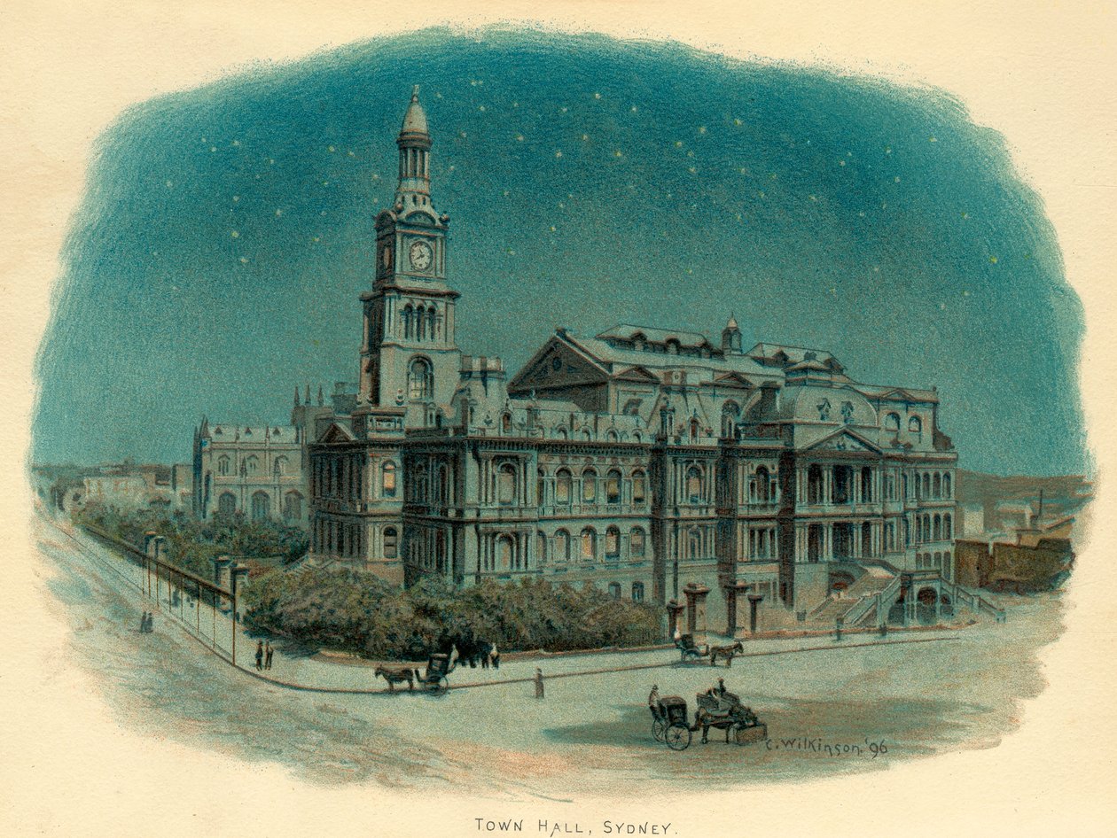 Rådhus, Sydney, New South Wales, Australien, 1896. af C. Wilkinson