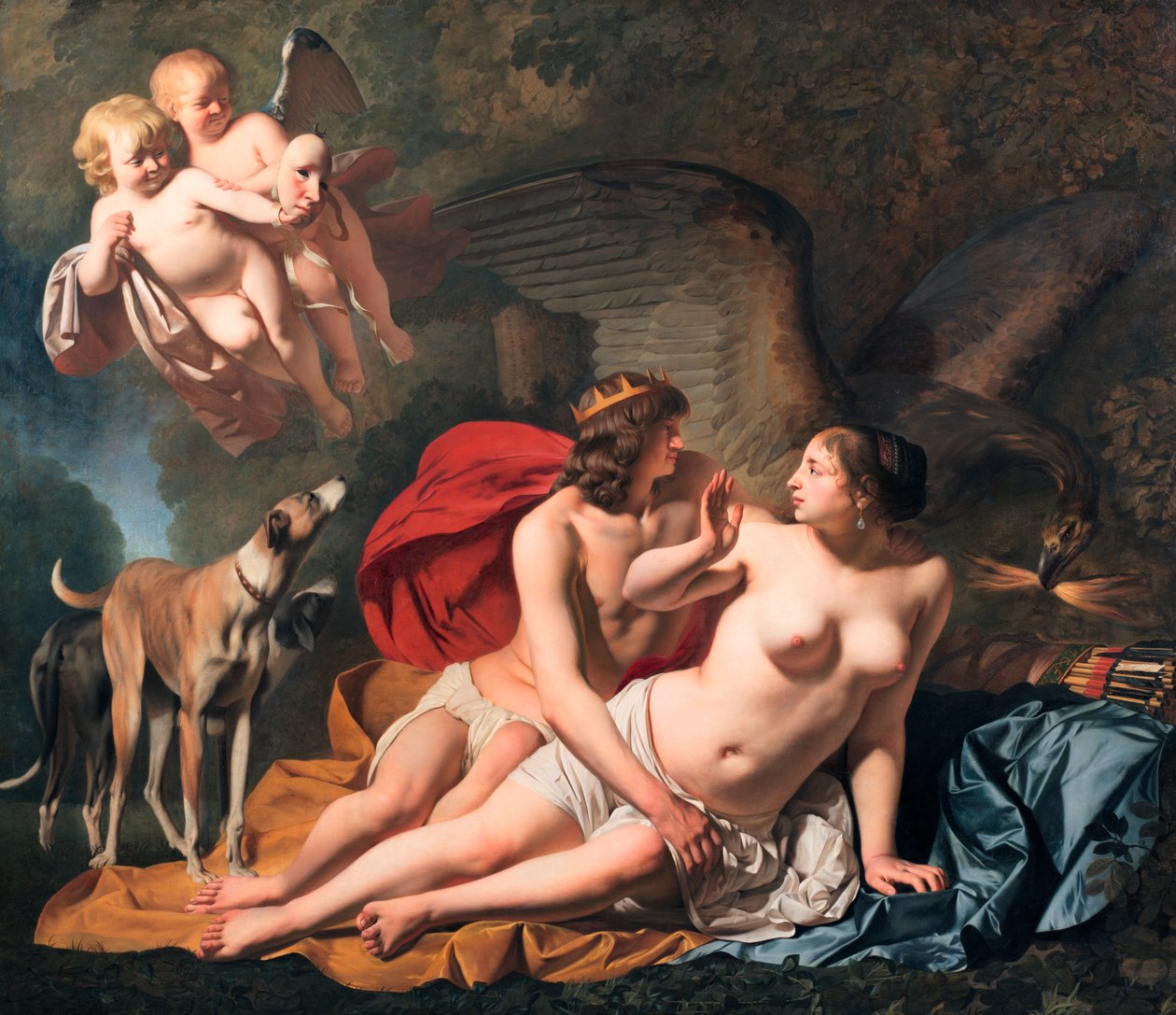 Jupiter og Callisto af Cesar Boetius van Everdingen