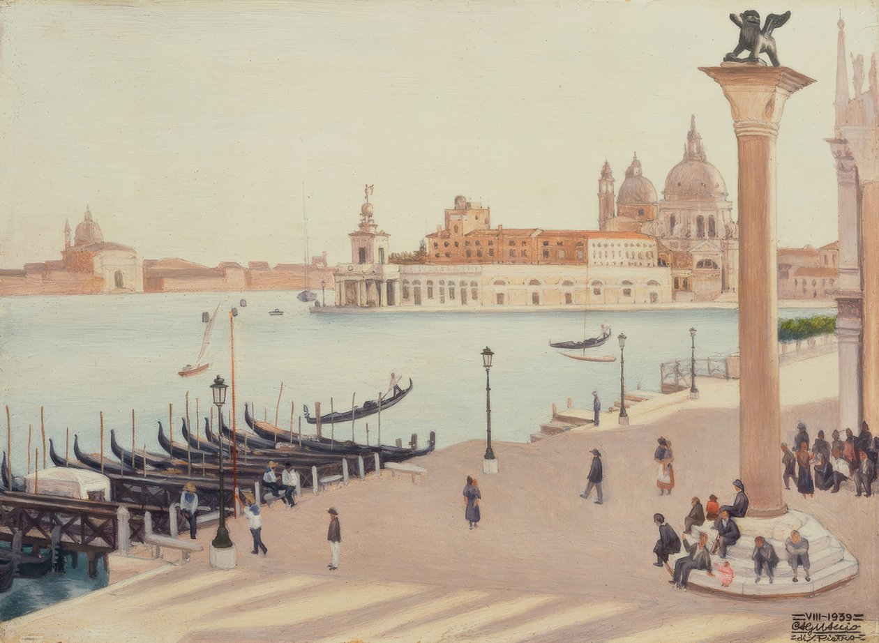 Solnedgang fra Dogepaladsets loggio af Cagnaccio di San Pietro