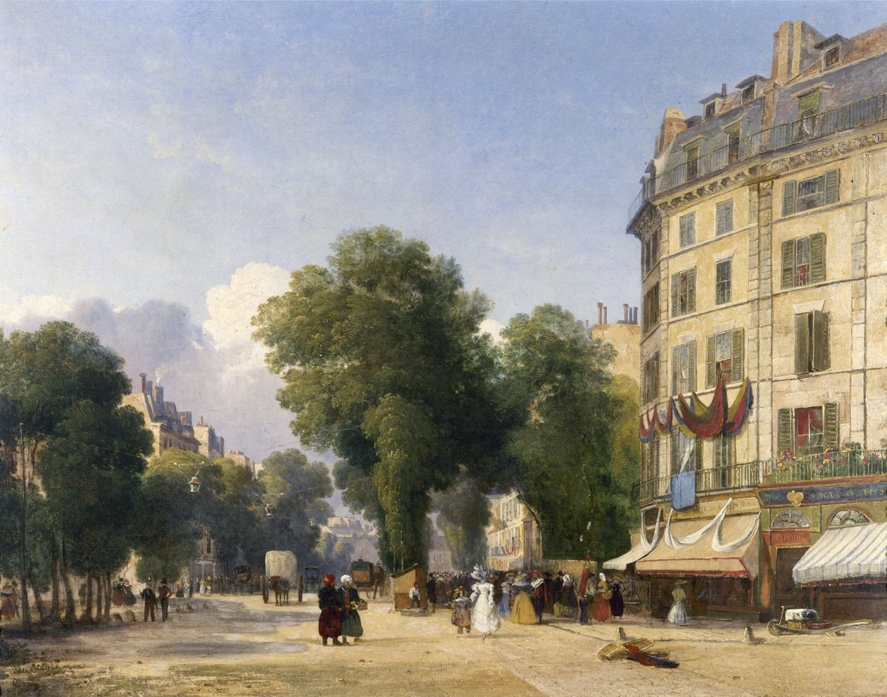 Boulevard des Capucines og hjørnet af Rue de la Paix, Paris af Caleb Robert Stanley