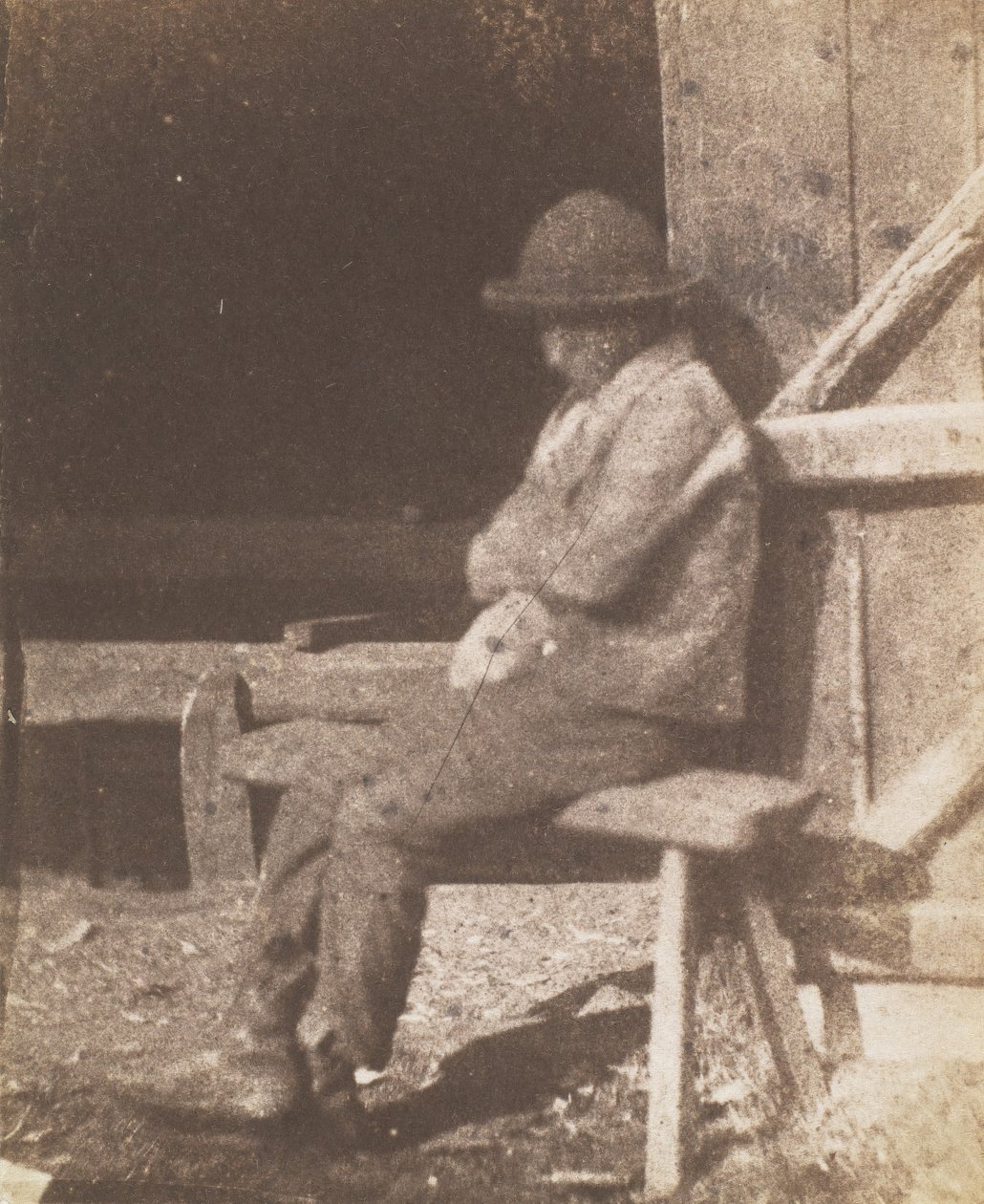 Siddende dreng, 1845-50. af Calvert Jones