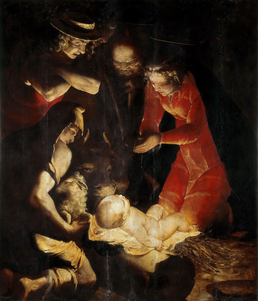 Hyrdernes tilbedelse, 1550. af Cambiaso