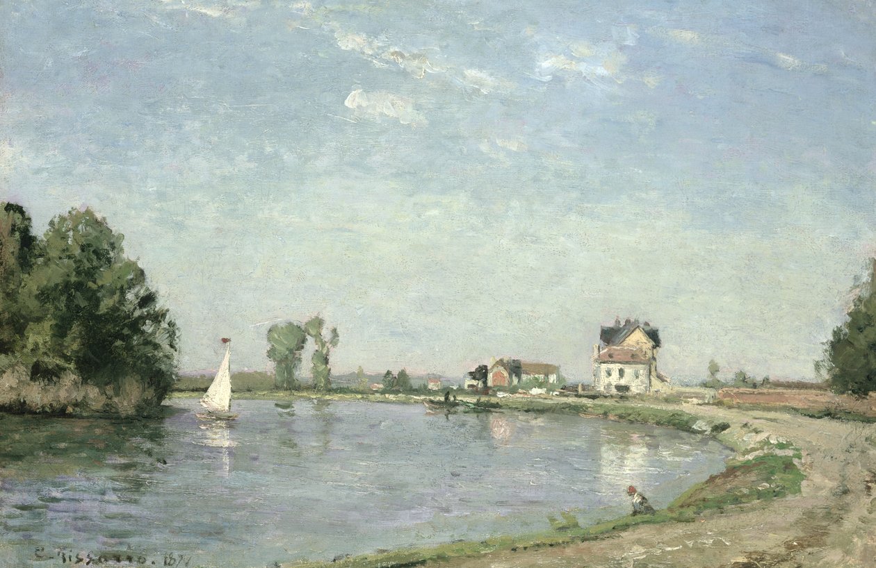 Ved flodens kant, 1871 af Camille Jacob Pissarro
