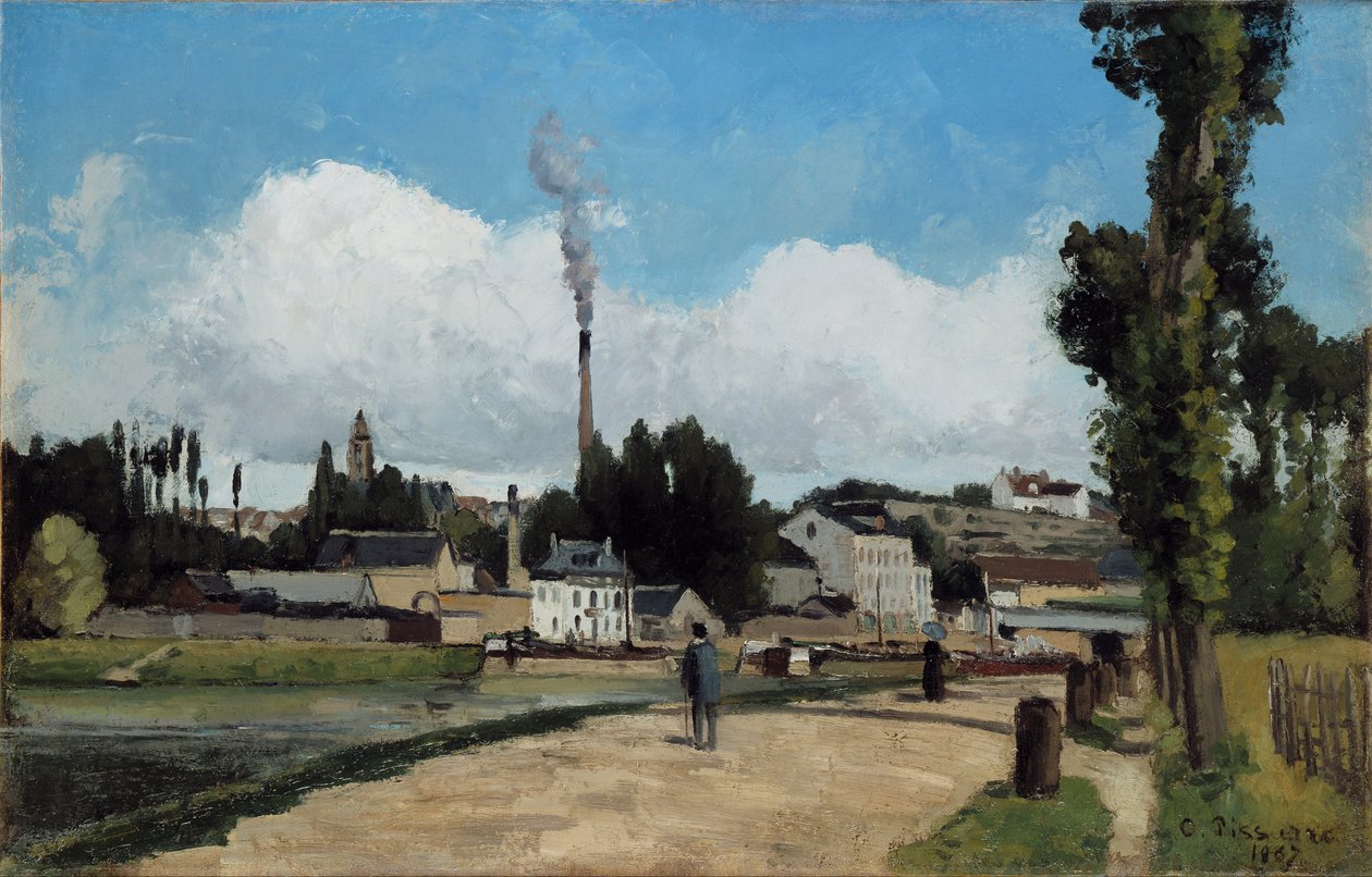Bords de lOise a Pontoise (Oise-bankerne ved Pontoise) af Camille Jacob Pissarro