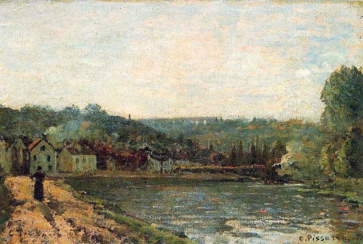 Seinen i Bougival af Camille Jacob Pissarro