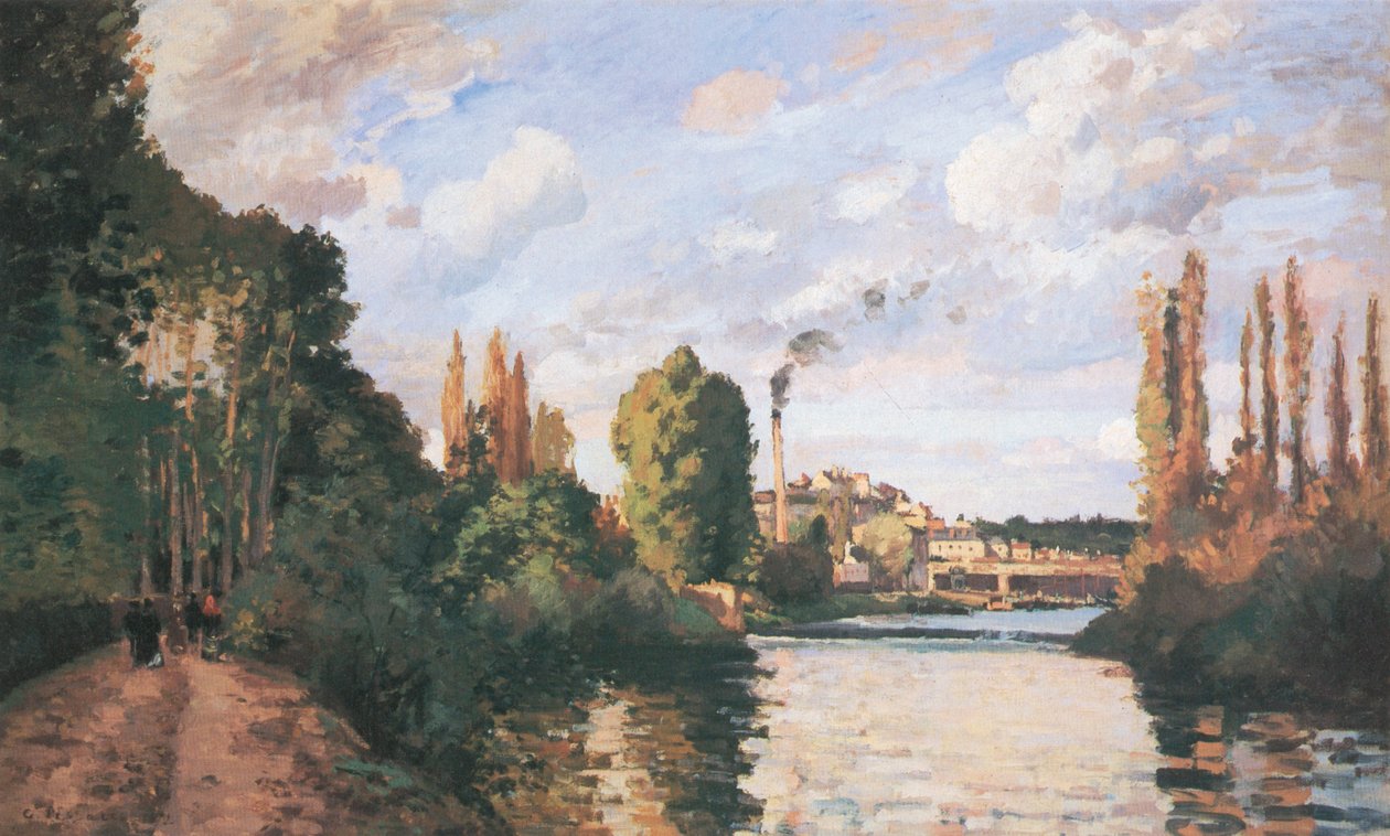 Havnefronten i Pontoise af Camille Jacob Pissarro