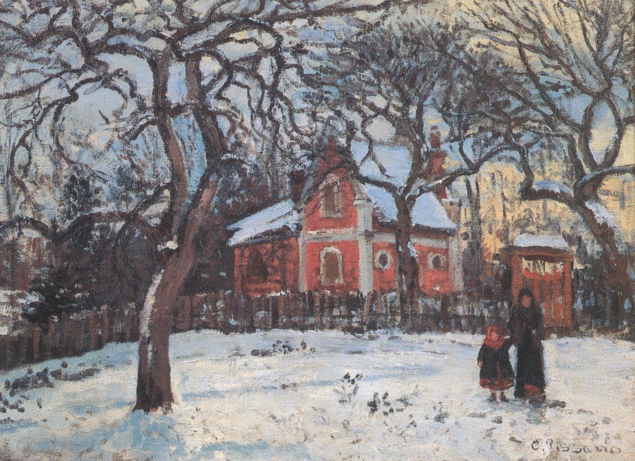 Kastanjetræer i Louveciennes af Camille Jacob Pissarro