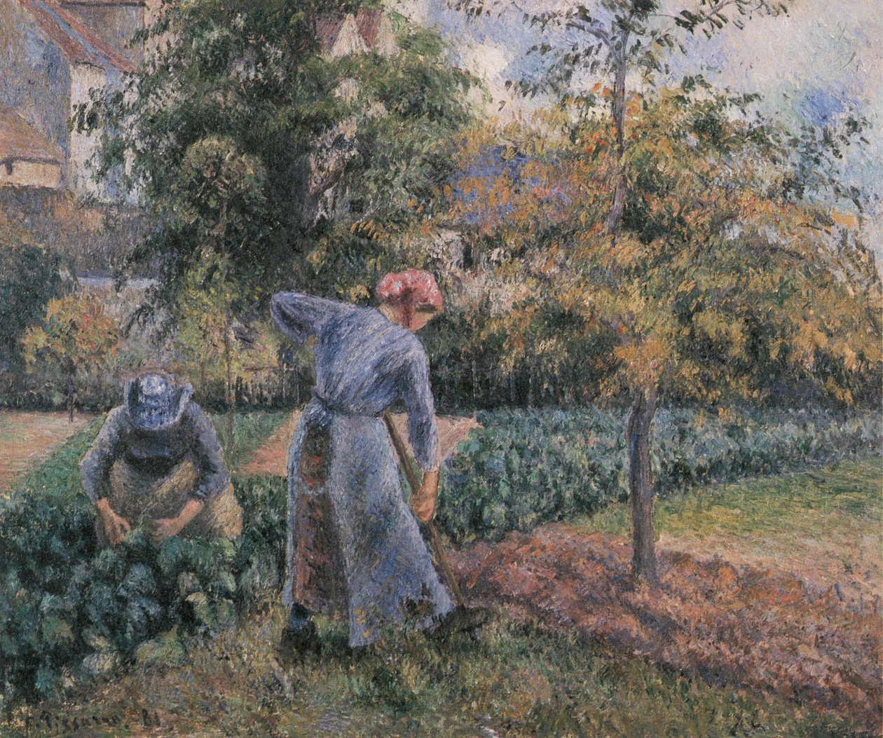 I køkkenhaven i Pontoise af Camille Jacob Pissarro