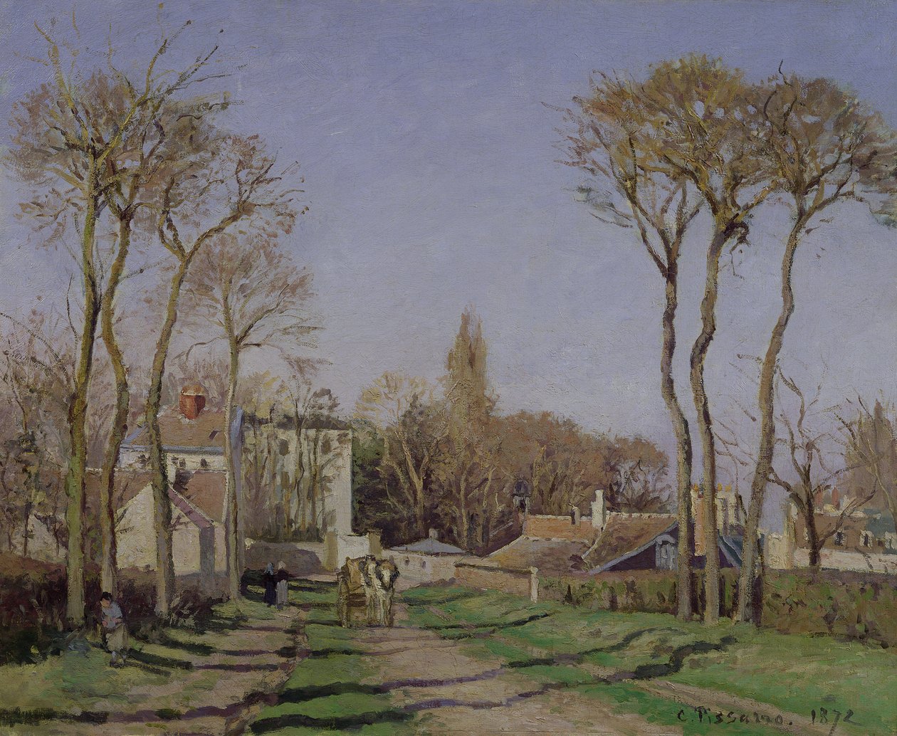Indgang til landsbyen Voisins, Yvelines, 1872 af Camille Jacob Pissarro
