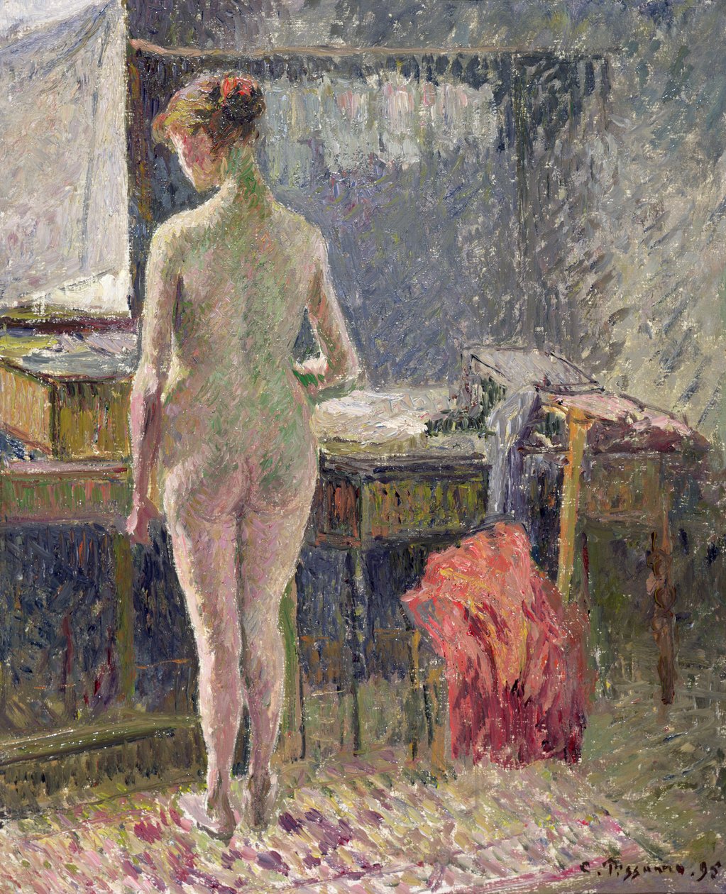 Nøgen kvinde set bagfra, 1895 af Camille Jacob Pissarro