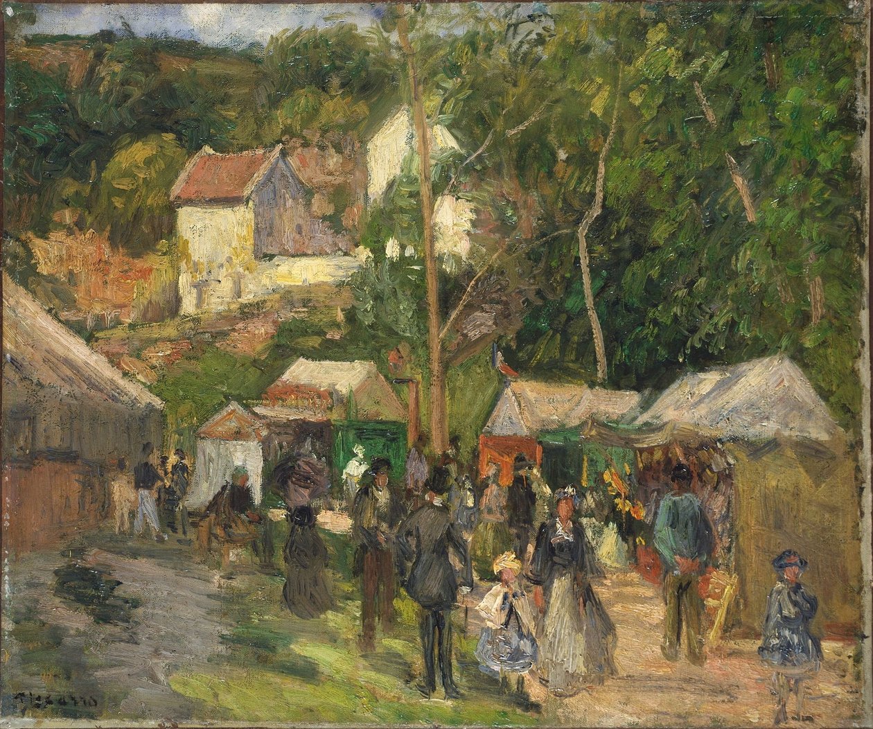 Festival på LHermitage af Camille Jacob Pissarro