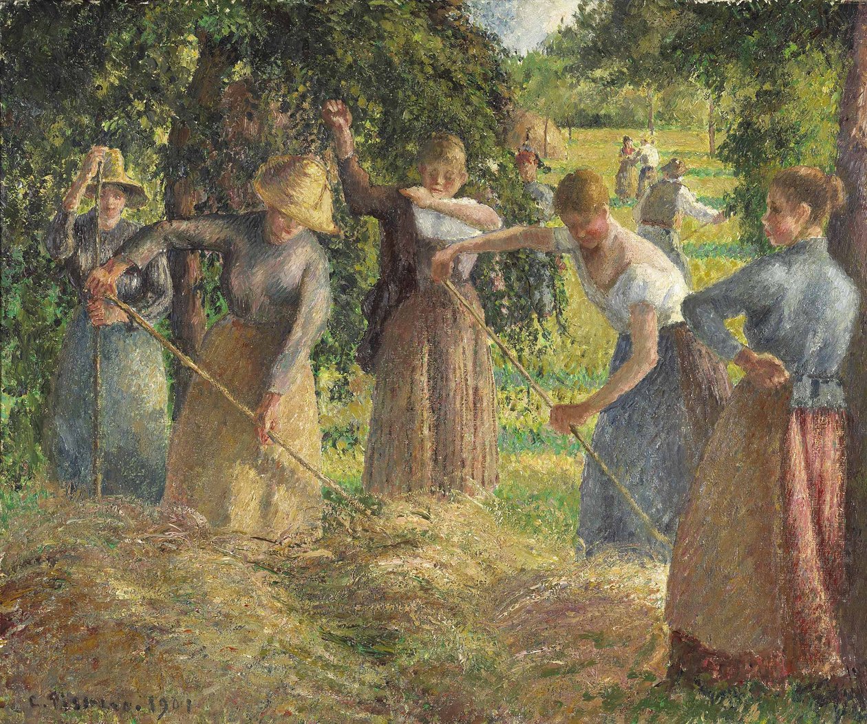 Høhøst på Éragny af Camille Jacob Pissarro