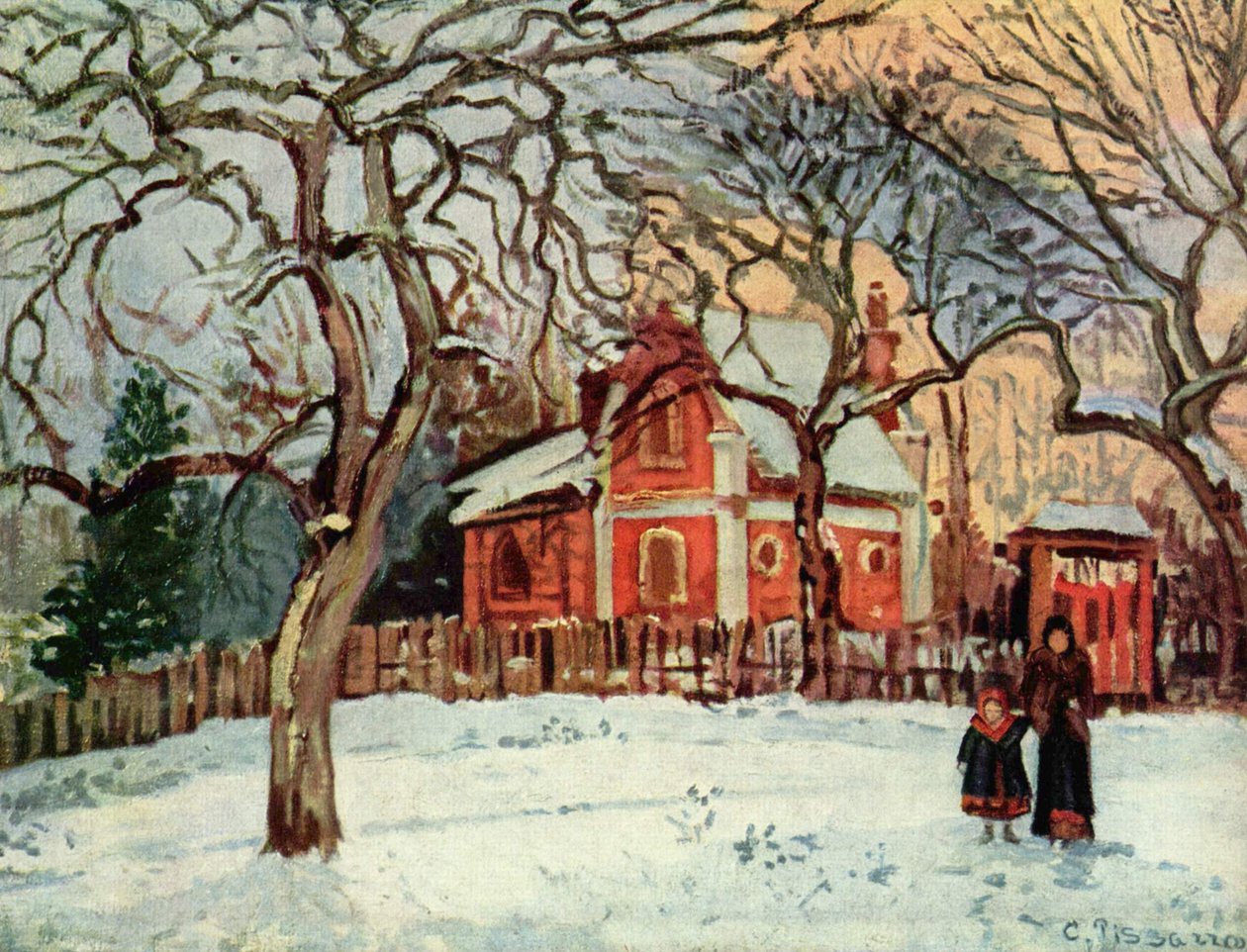 Kastanjetræer i Louveciennes af Camille Jacob Pissarro