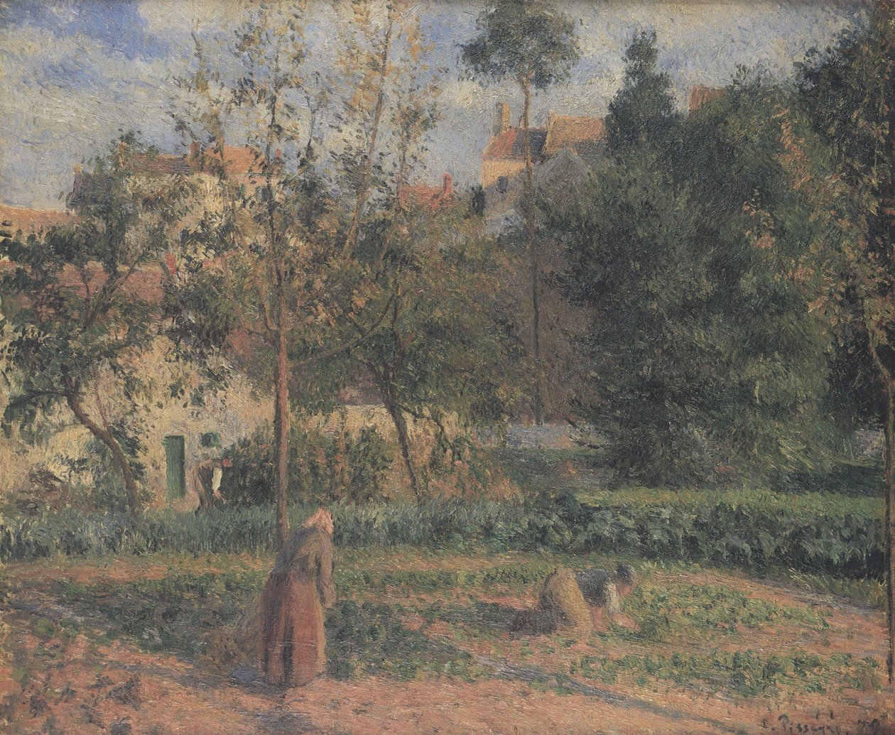 Grøntsagshaven på L´Hermitage af Camille Jacob Pissarro