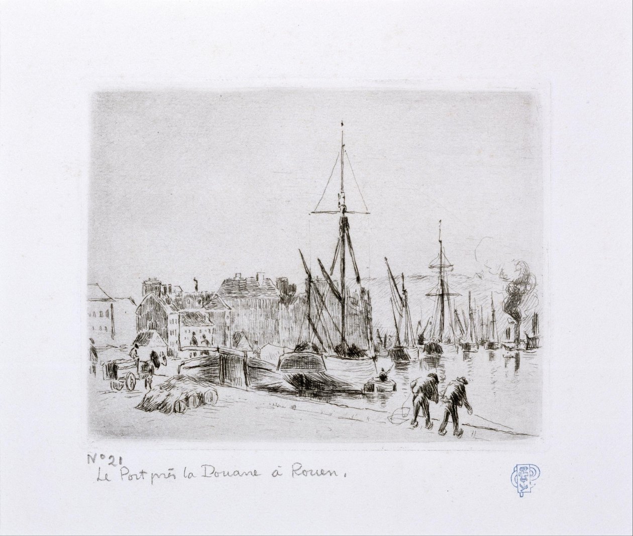 Havnen nær Douanne i Rouen af Camille Jacob Pissarro