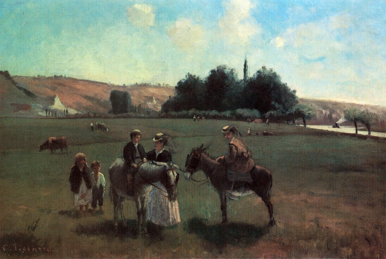 Æseleturen i La Roche-Guyon af Camille Jacob Pissarro