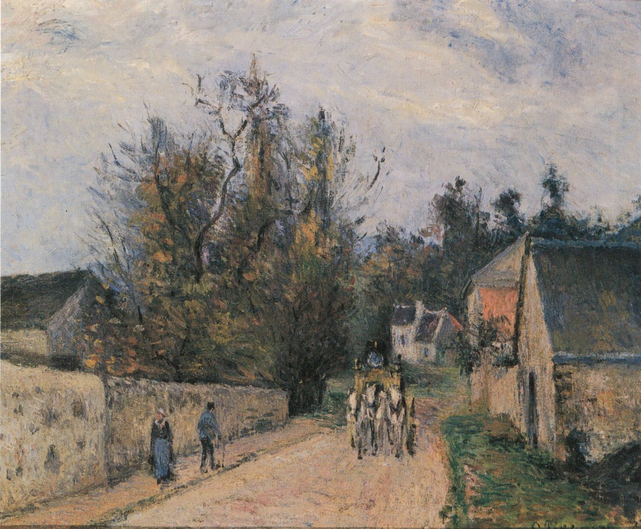 La Route d´Ennery på L´Hermitage, Pontoise af Camille Jacob Pissarro