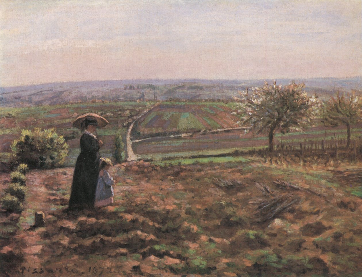 Route de Rouen, højderne i Hautil, Pontoise af Camille Jacob Pissarro