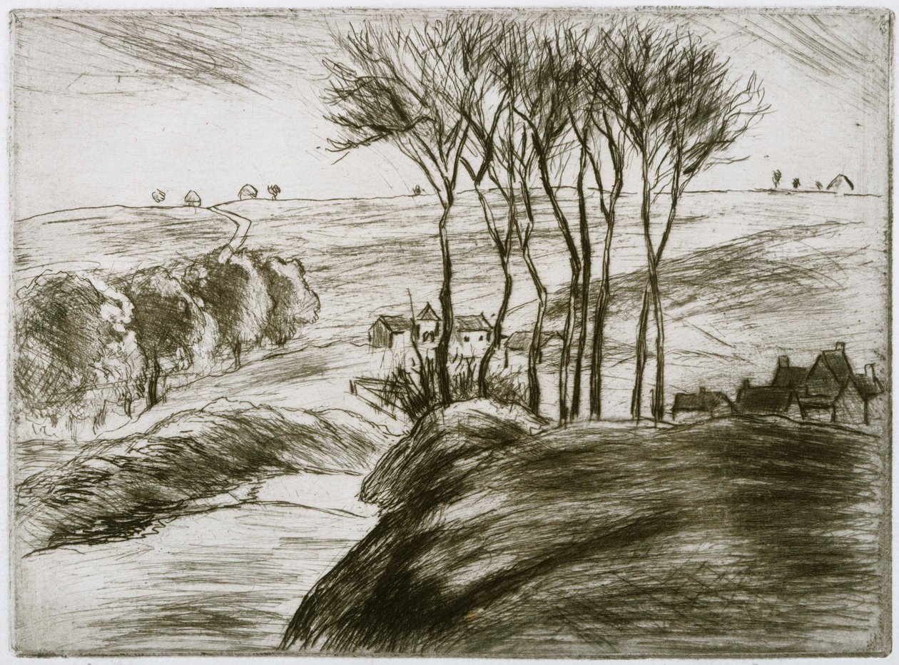 Landskab i nærheden af Osny af Camille Jacob Pissarro