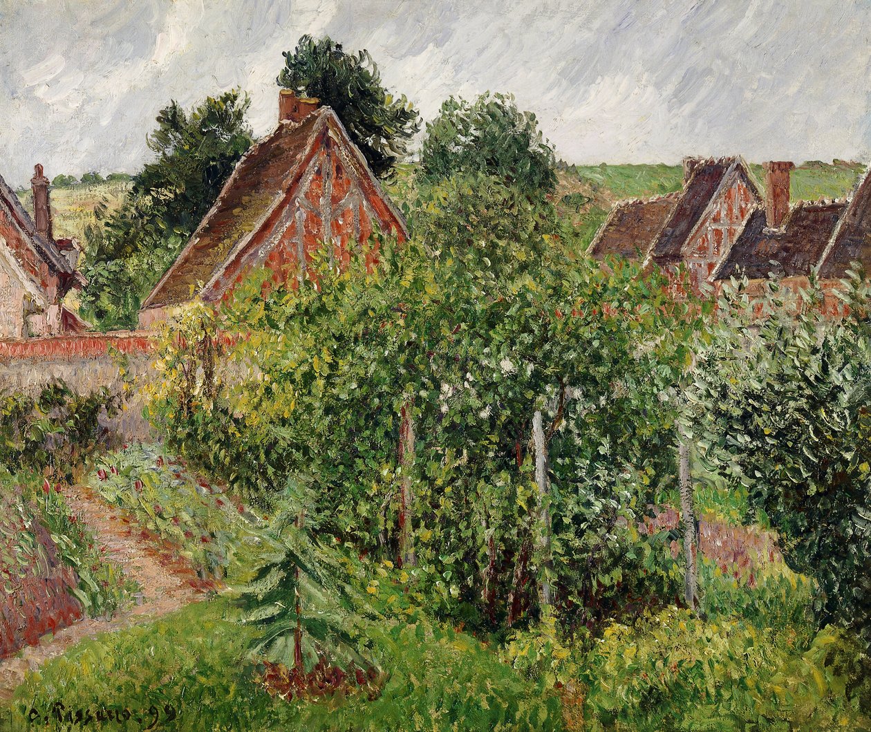 Landskab med hyttetag, 1899 af Camille Jacob Pissarro