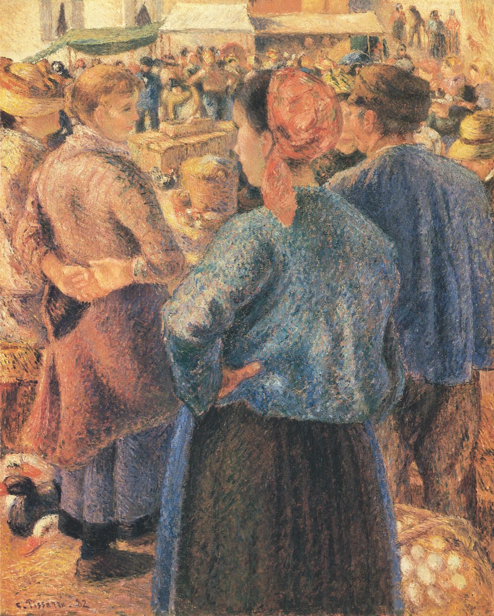 Fjerkræmarkedet, Pontoise af Camille Jacob Pissarro