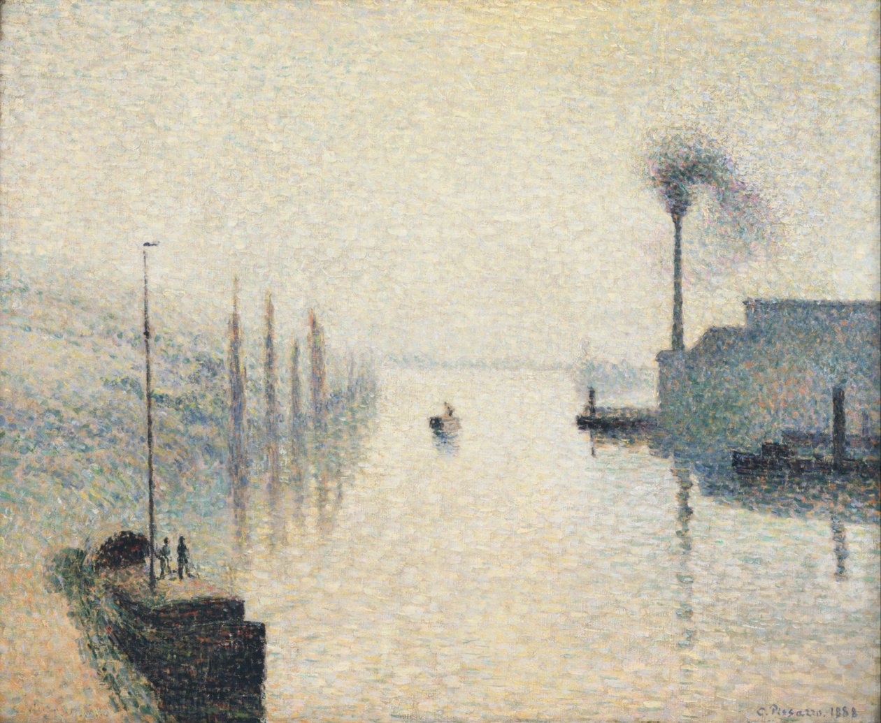 LÎle Lacroix, Rouen (Effekten af tåge) af Camille Jacob Pissarro