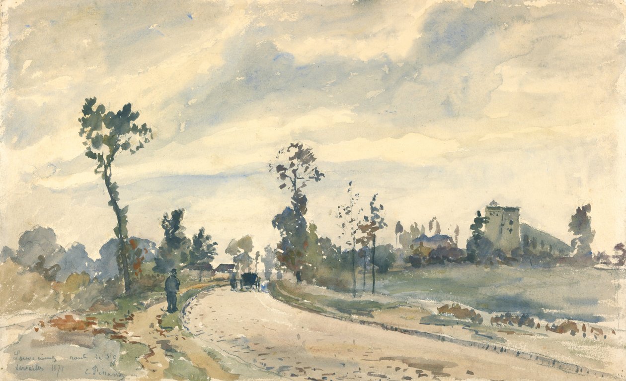 Louveciennes, Route de Saint-Germain af Camille Jacob Pissarro