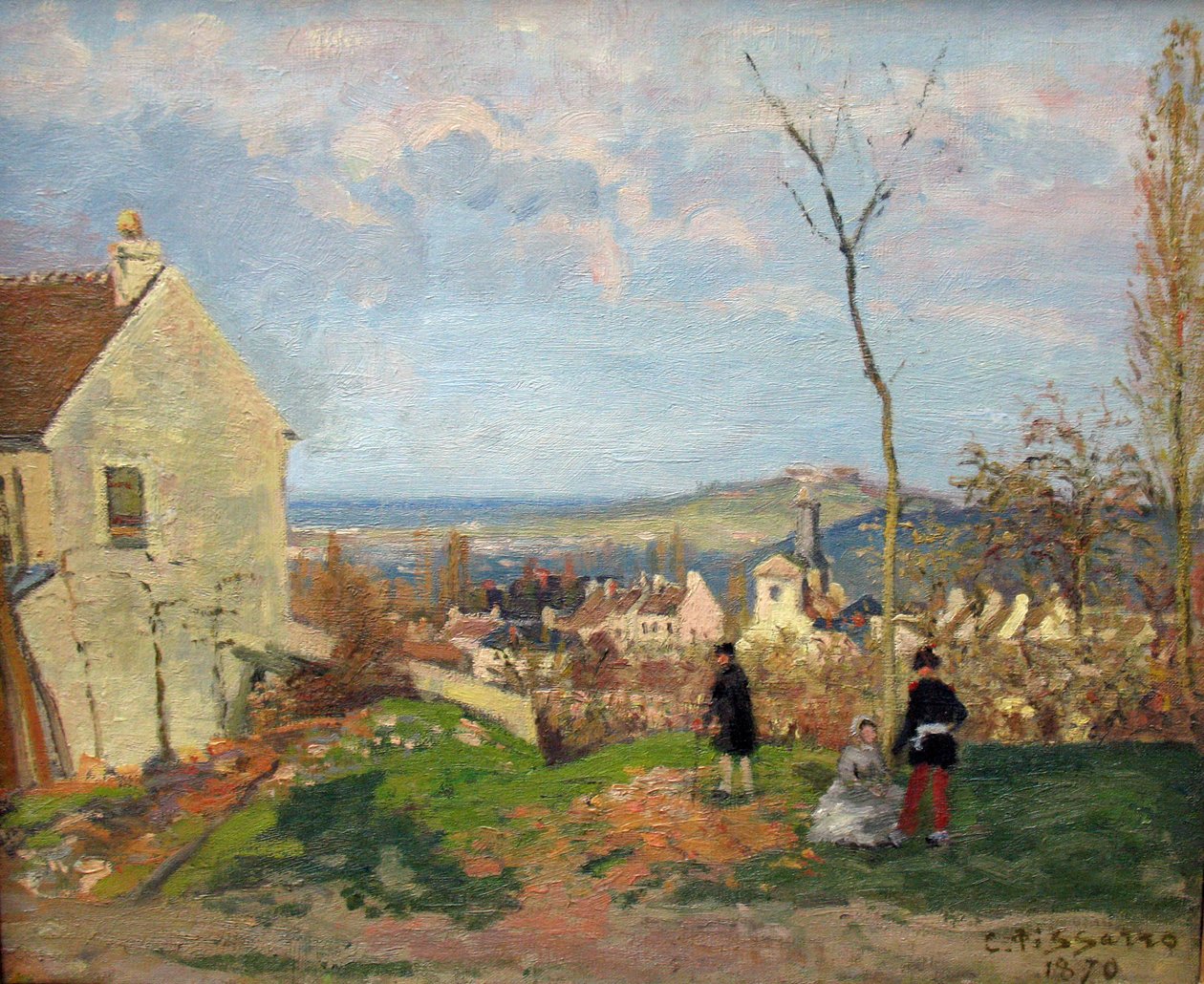 Louveciennes med Mont Valérien i baggrunden af Camille Jacob Pissarro