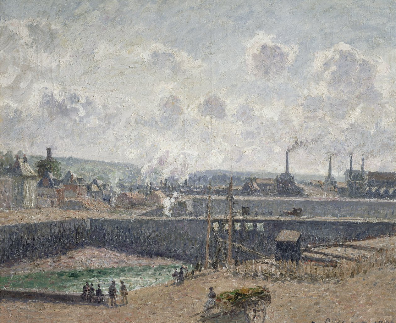 Lavvande ved Duquesne Docks, Dieppe, 1902 af Camille Jacob Pissarro