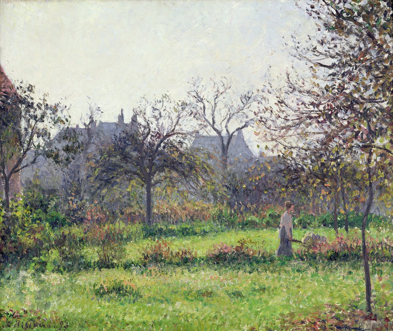 Morgensol, efterår, Eragny, 1897 af Camille Jacob Pissarro