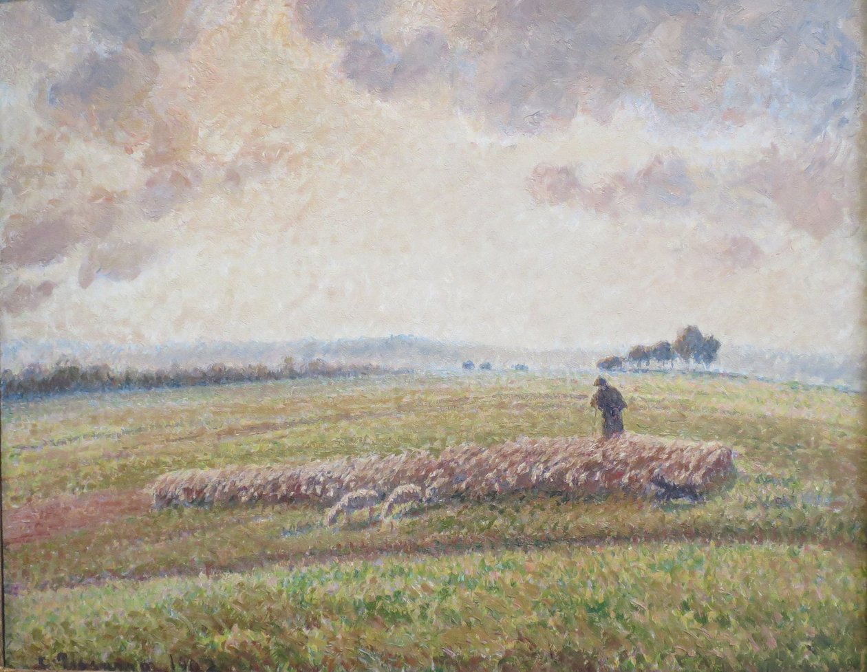 Landskab med fåreflok af Camille Jacob Pissarro