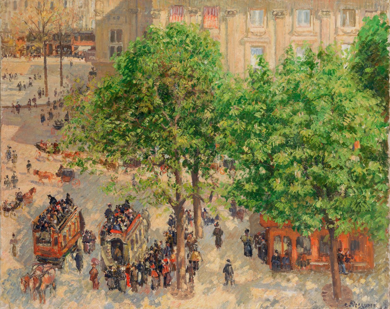 Place du Theatre-Francais, forår af Camille Jacob Pissarro