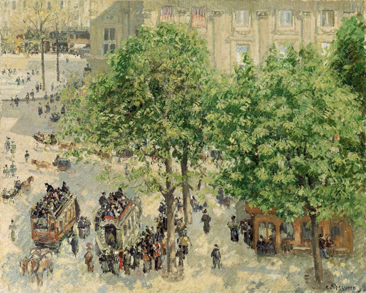 Place du Theatre-Francais, forår, 1898 af Camille Jacob Pissarro
