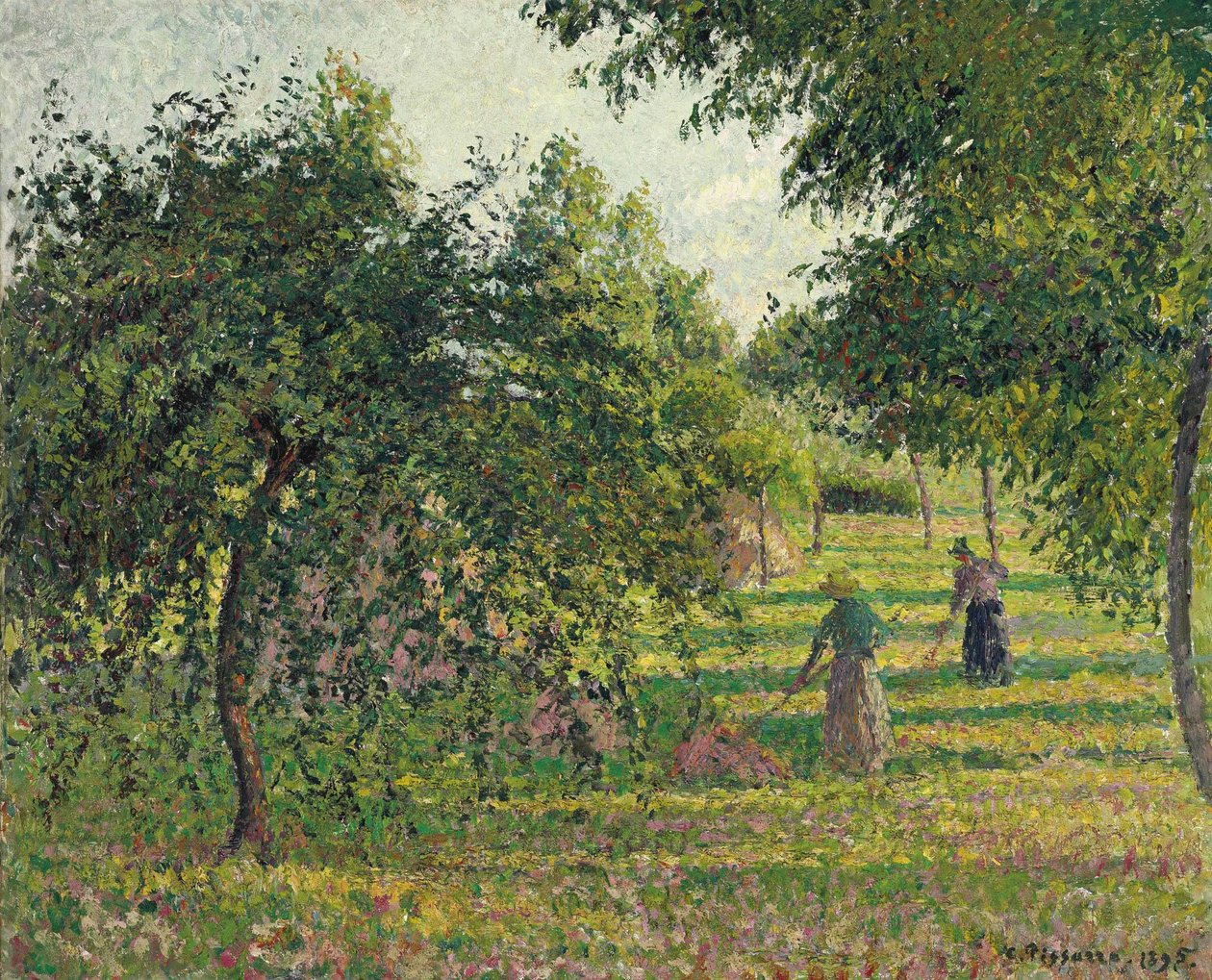 Æbletræer og høvendere, Eragny af Camille Jacob Pissarro