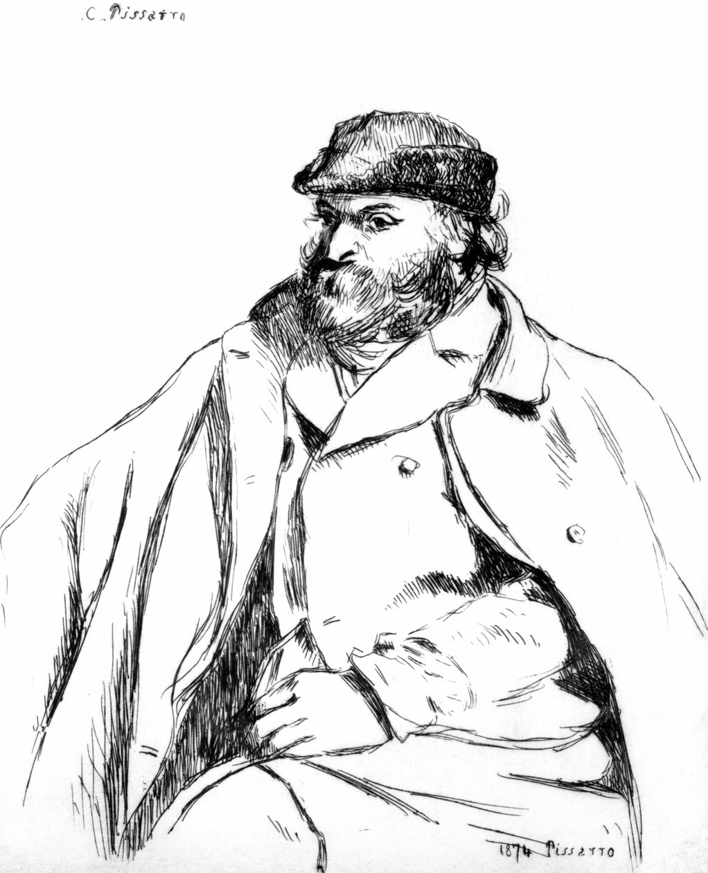 Portræt af Cezanne, 1874 af Camille Jacob Pissarro