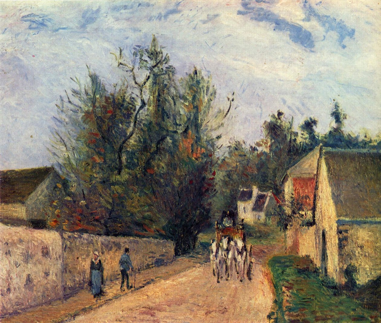 Stagecoach til Ennery af Camille Jacob Pissarro