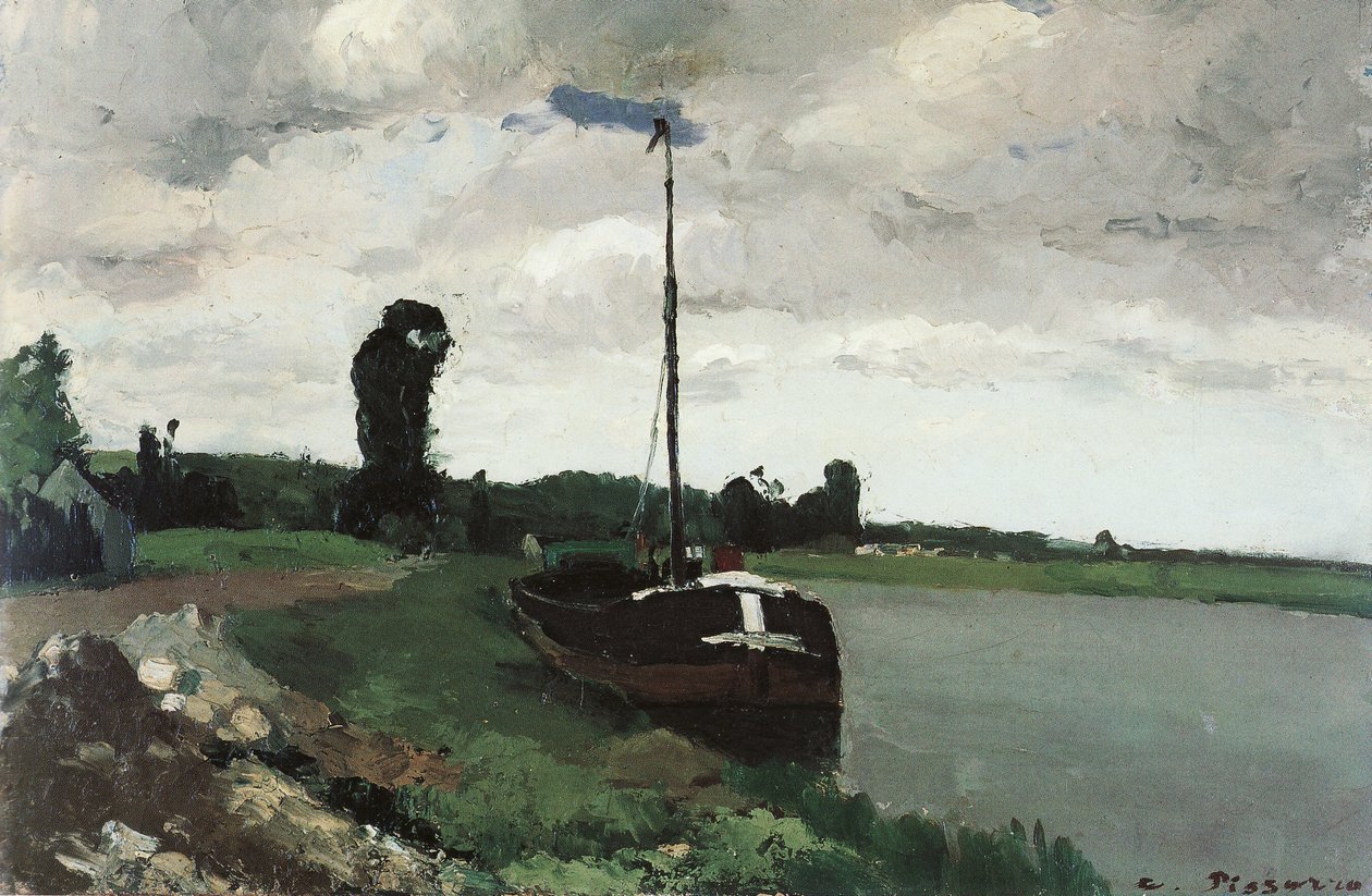 Riverside ved Pontoise af Camille Jacob Pissarro