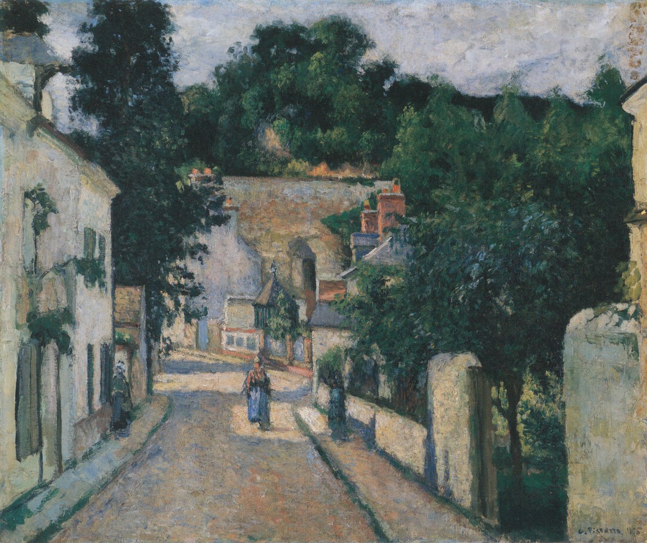 Rue de L´Hermitage i Pontoise af Camille Jacob Pissarro