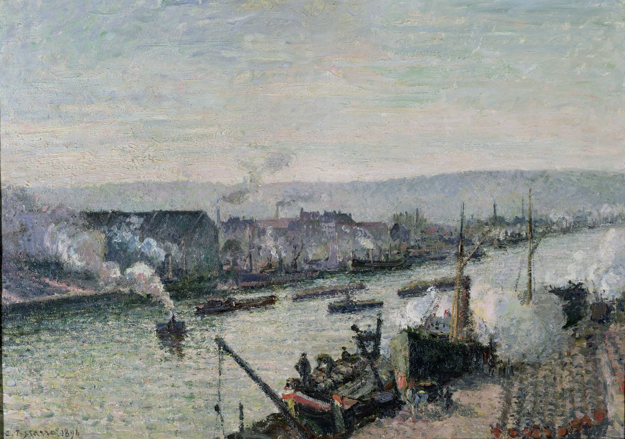 Saint-Sever Port, Rouen, 1896 af Camille Jacob Pissarro