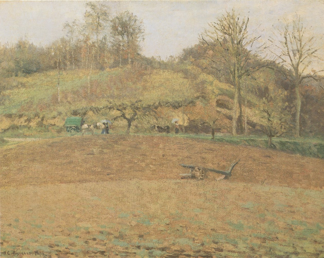 Pløjet land af Camille Jacob Pissarro