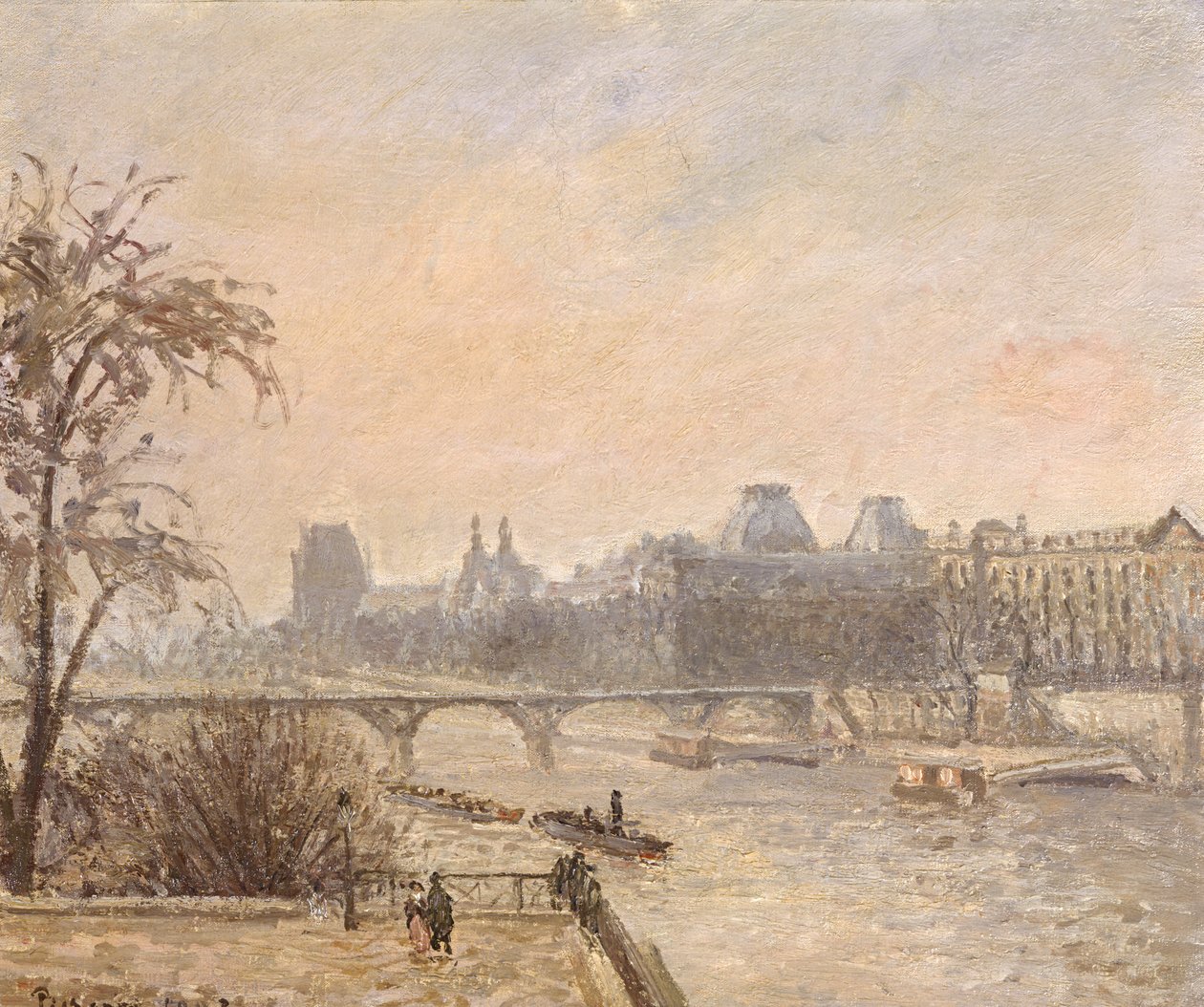 Seinen og Louvre, 1903 af Camille Jacob Pissarro