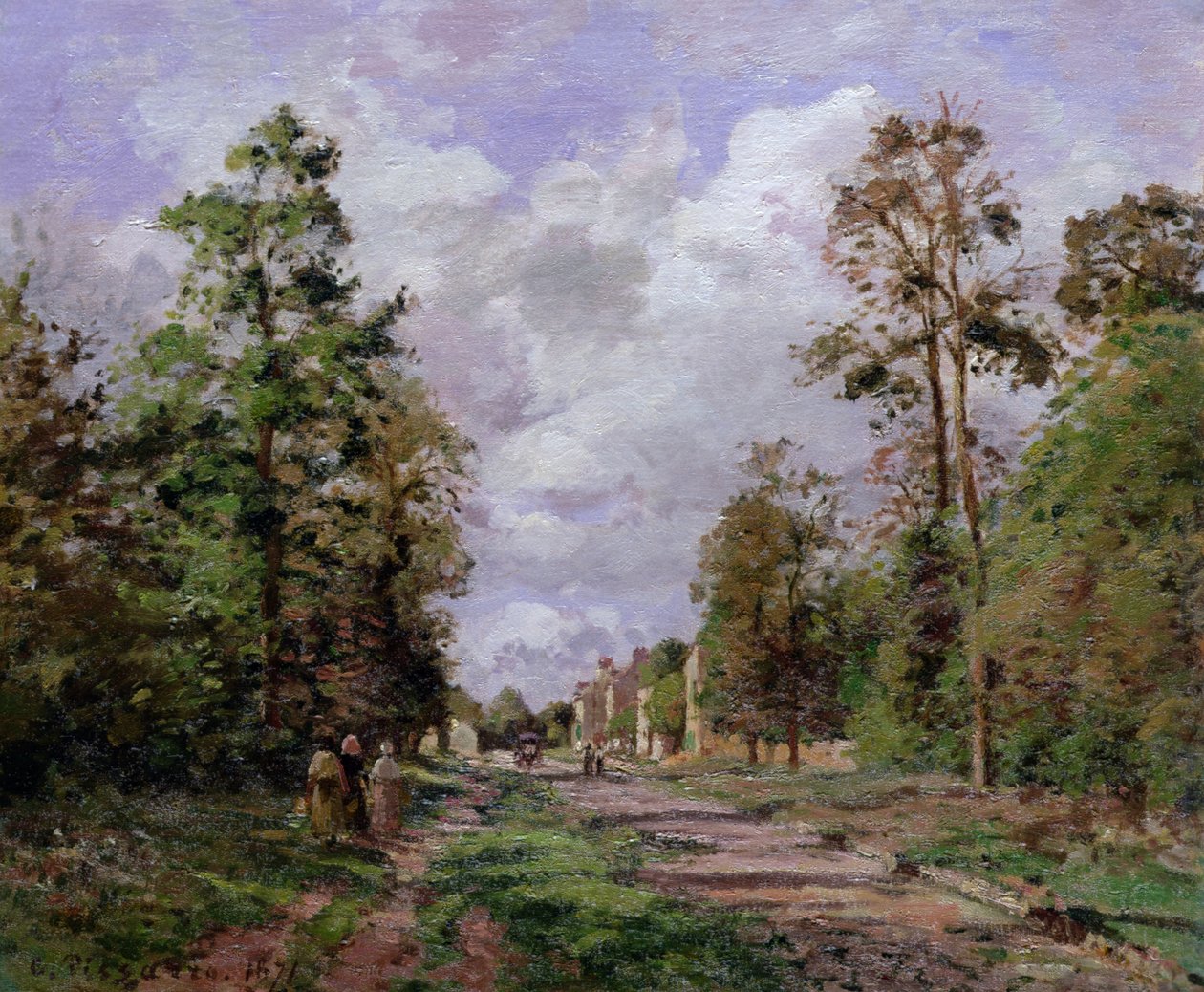 Vejen til Louveciennes i udkanten af skoven, 1871 af Camille Jacob Pissarro