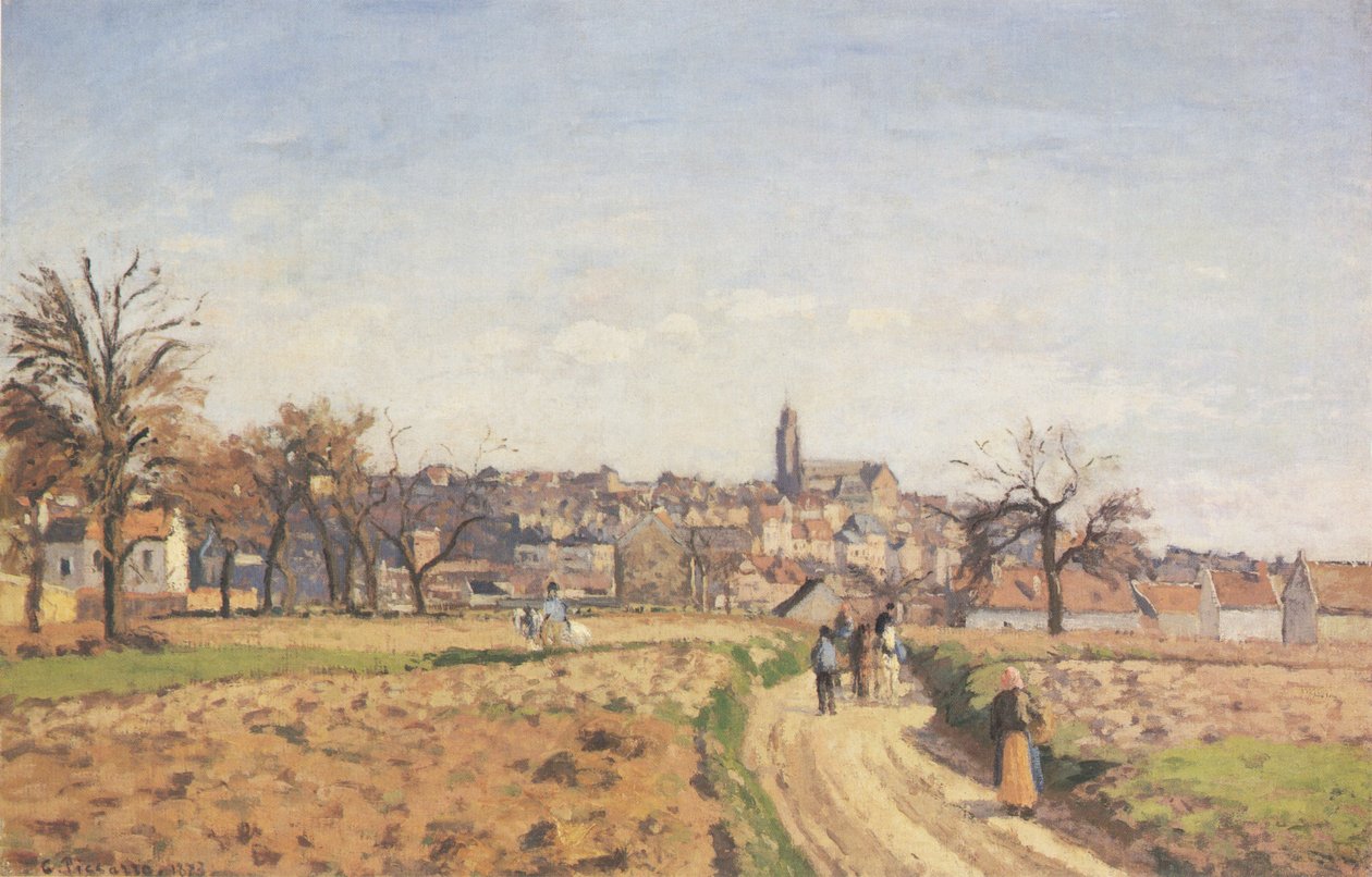 Udsigt over Pontoise af Camille Jacob Pissarro