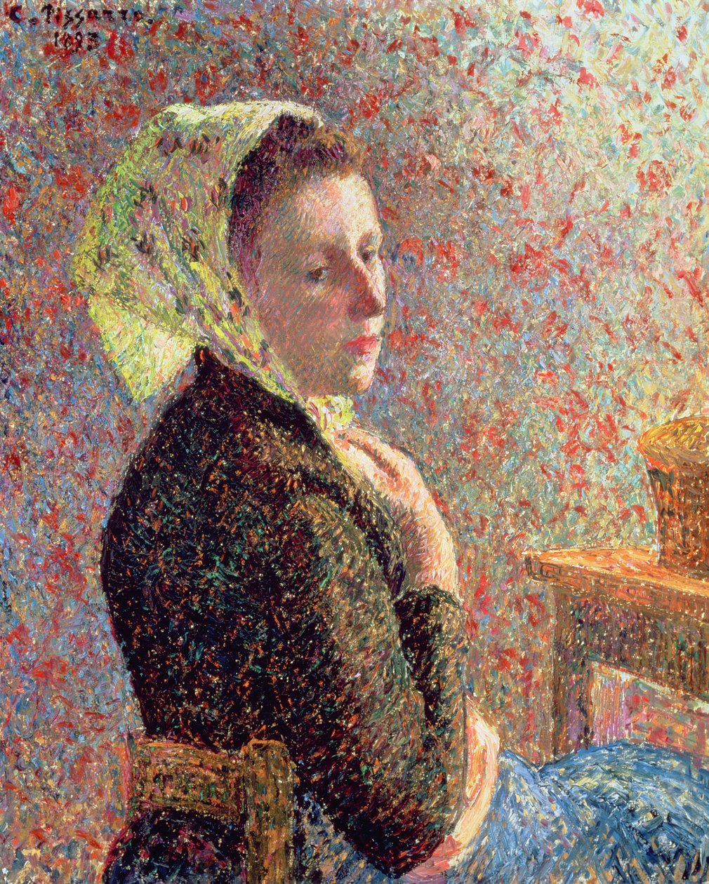 Kvinde med grønt hovedtørklæde, 1893 af Camille Jacob Pissarro