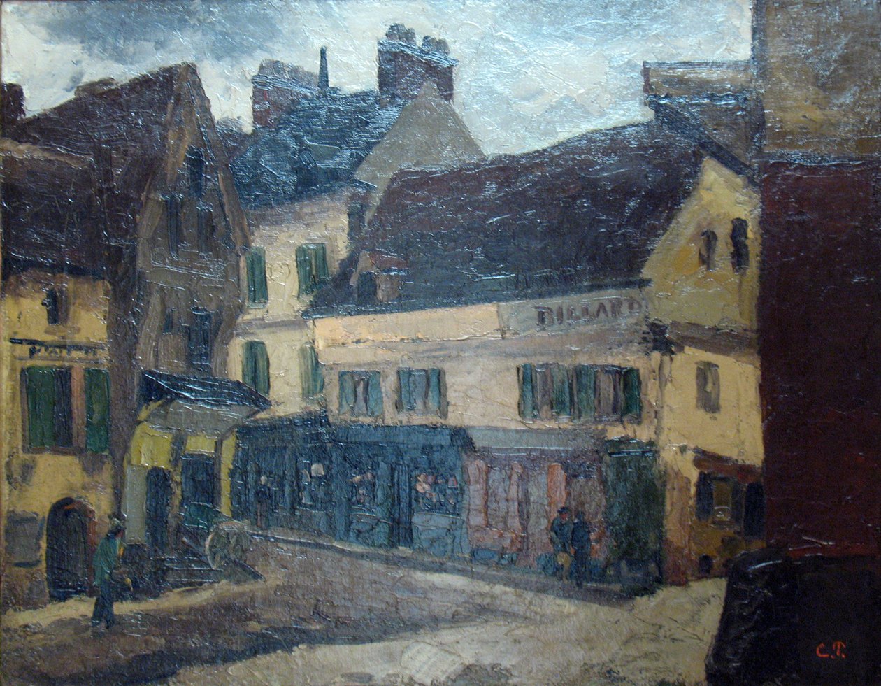 En plads i La Roche-Guyon af Camille Jacob Pissarro