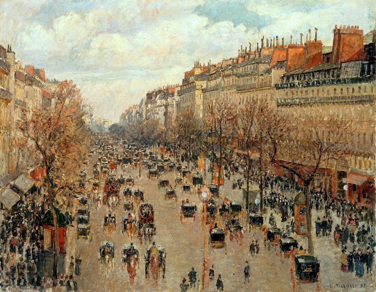 Boulevard Montmartre af Camille Jacob Pissarro
