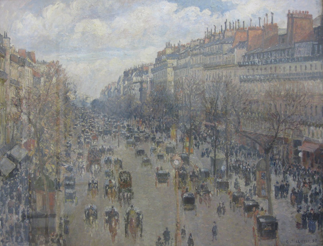 Boulevard Montmartre, eftermiddagssol af Camille Jacob Pissarro