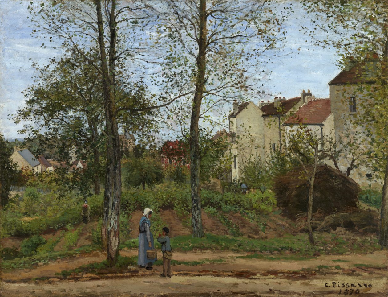 Huse i Bougival af Camille Jacob Pissarro